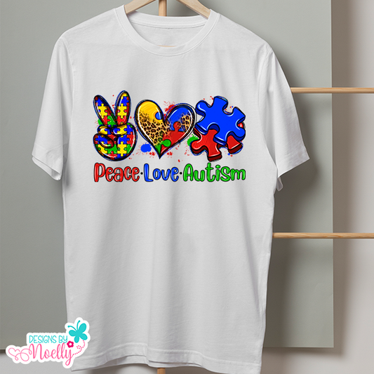 Peace, Love, Autism   /  Autism Awareness  T-Shirt
