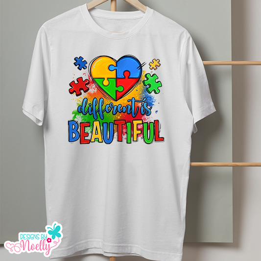 Different is Beautiful Autism Awareness  T-Shirt