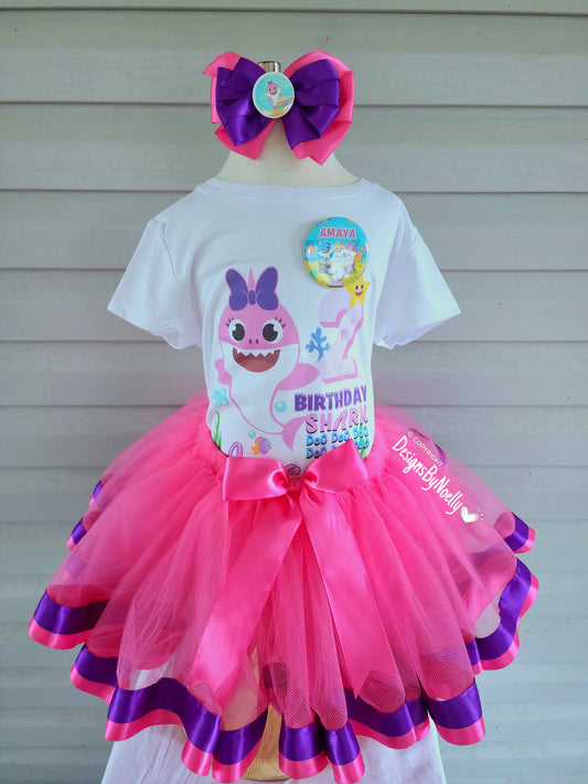 Baby Shark Pink and Purple Tutu Outfit