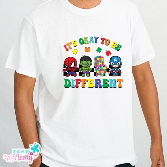 It's Okay To Be Different Marvel Super Heroes Autism T-Shirt