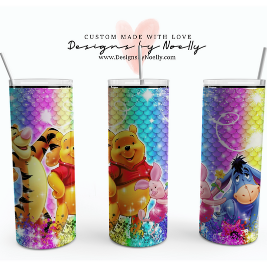 Winne The Pooh & Friends Glitter 20oz Tumbler Cup