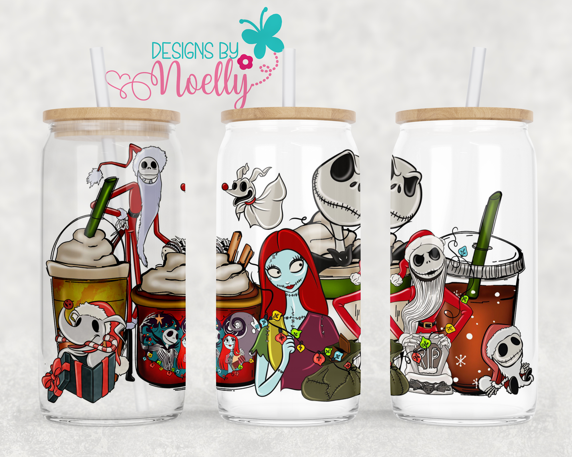 Scary Movie Nightmare Before Christmas Glass Can 16oz - Sublimation Design  - Sublimation Design – Designs by Noelly