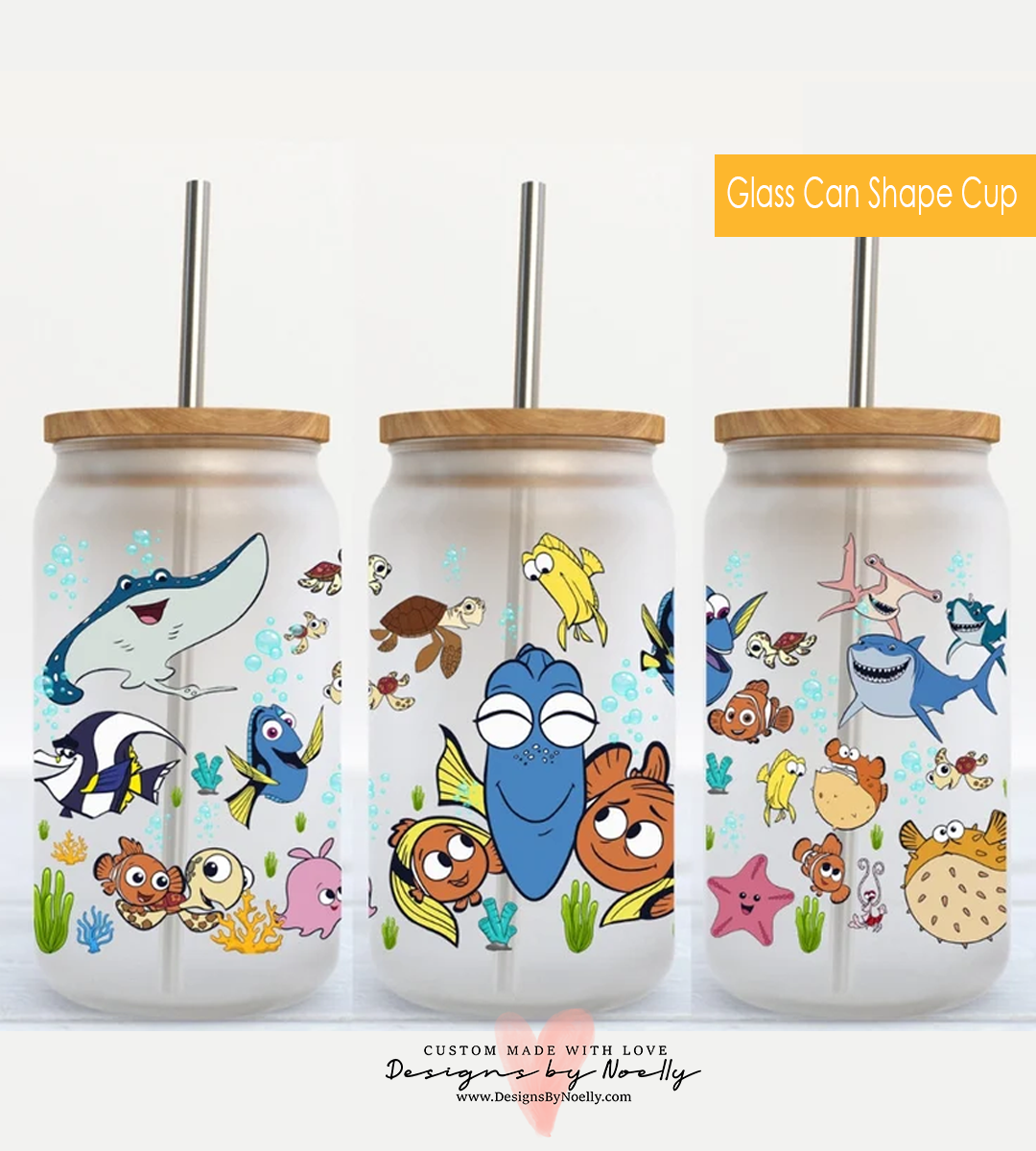 Magic Fish Sublimation glass 16oz Can Glass, 16oz Magic Cute Fish Glass,  Magic Can Glass Full Wrap – Designs by Noelly