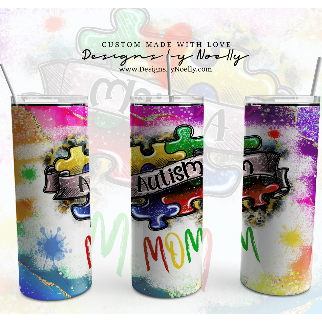 Autism Mama Bear and Cub Wine Cup - Perfect Autism Awareness Gift - Berkley  Rose Collection