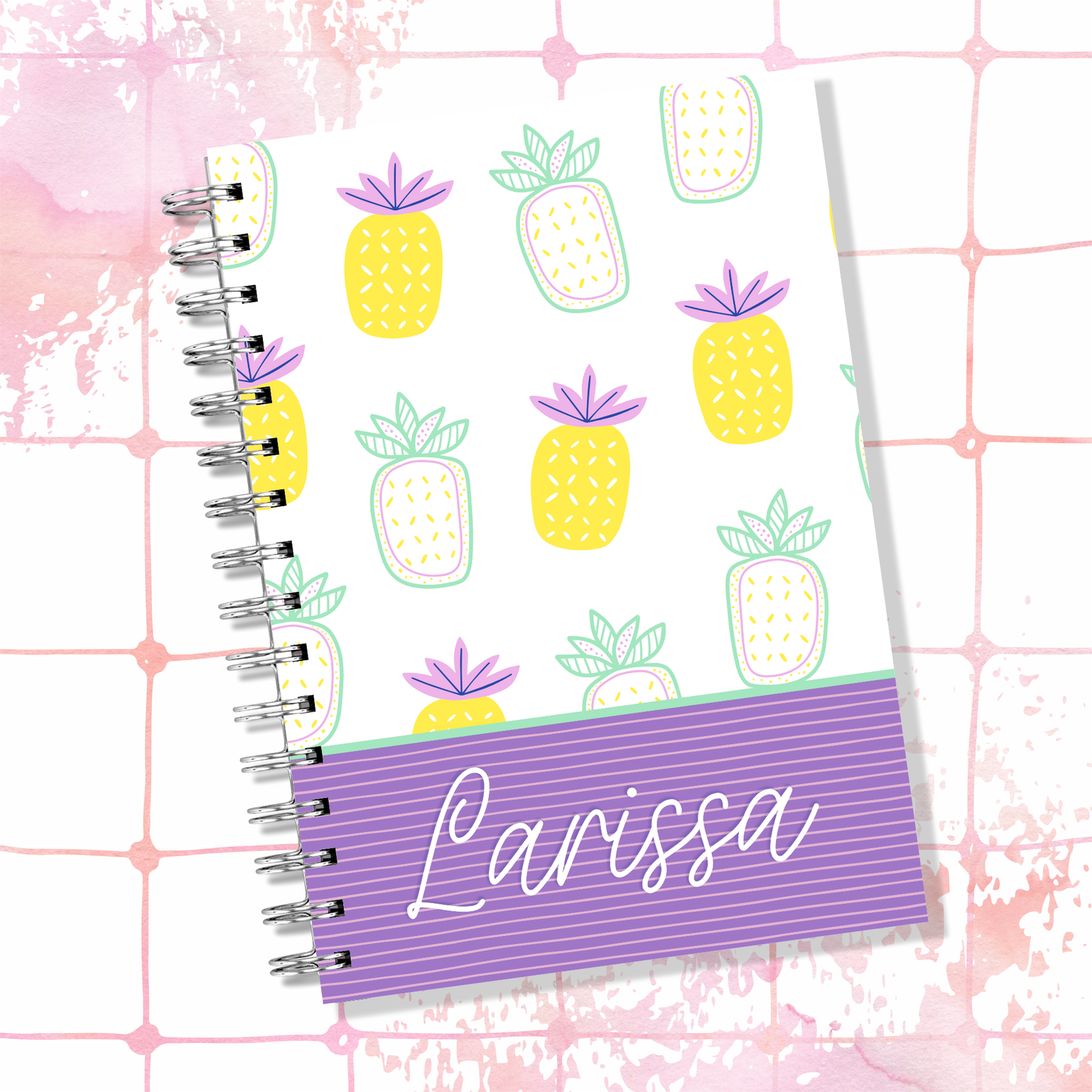 Pineapple Spiral Notebook / Grade Tracker / Schedule / Assignments