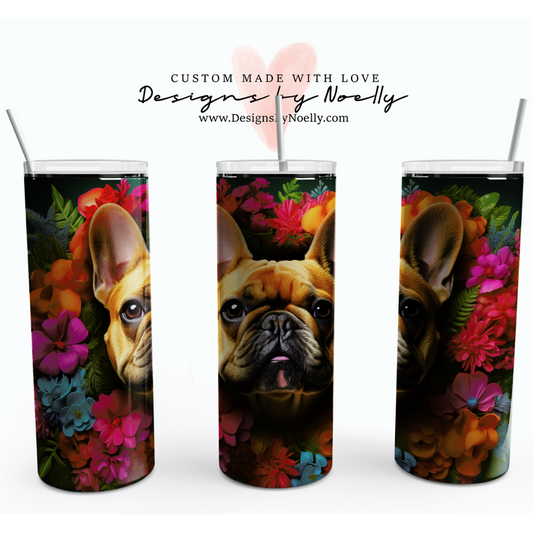 French Bulldog Flowers 20oz Tumbler