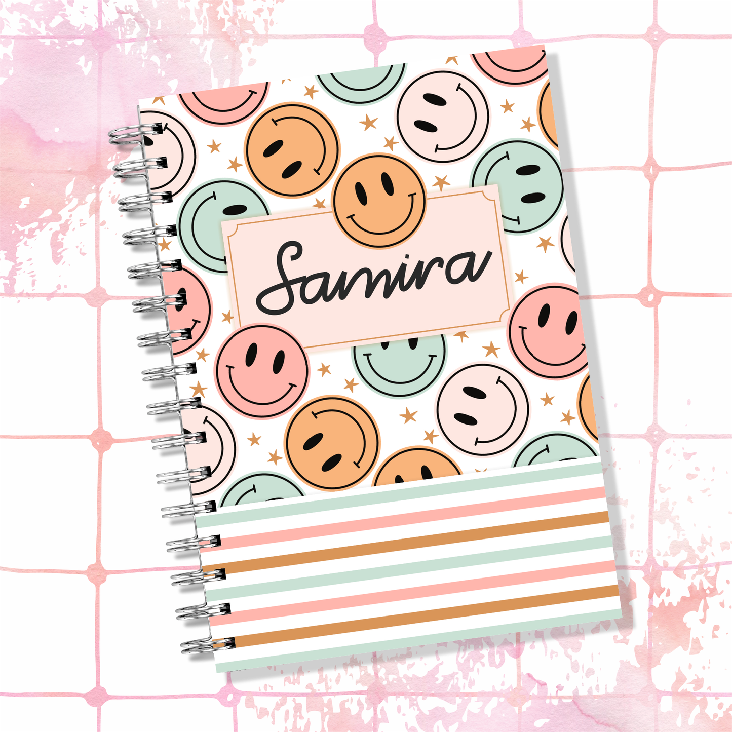 Retro Happy Faces Spiral Notebook / Grade Tracker / Schedule / Assignments