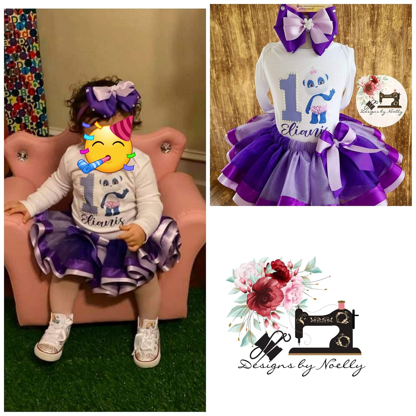 Word Party Lulu Girl Tutu Outfit Purple and Lavender