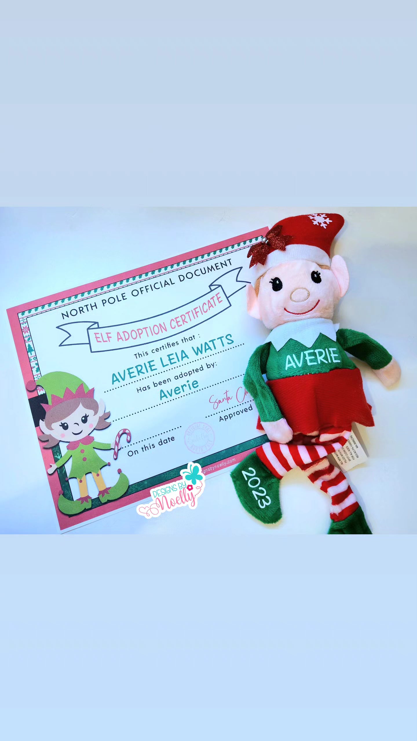 Elf with box and certificate