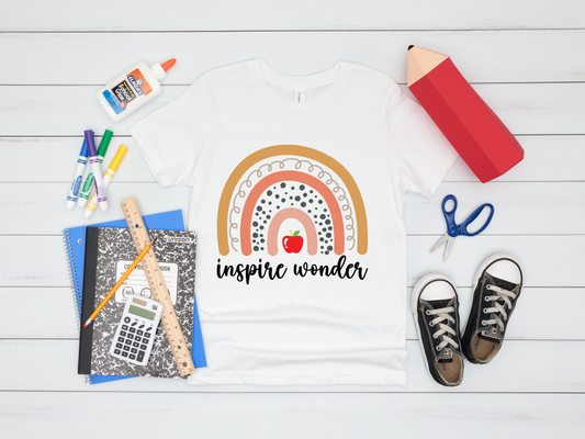 Inspire Wonder,  Boho Rainbow T-Shirt