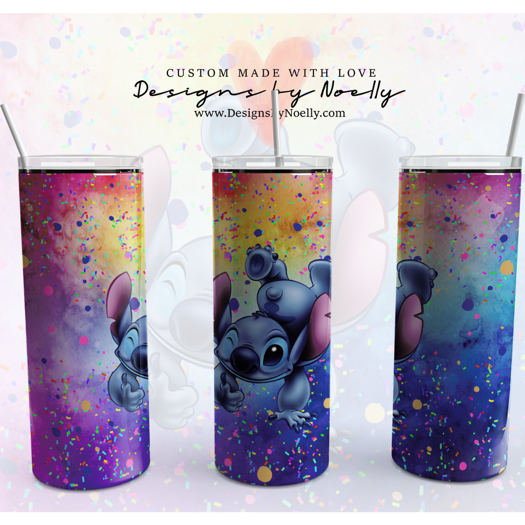 Personalized Stitch Tumbler With Straw - Jolly Family Gifts