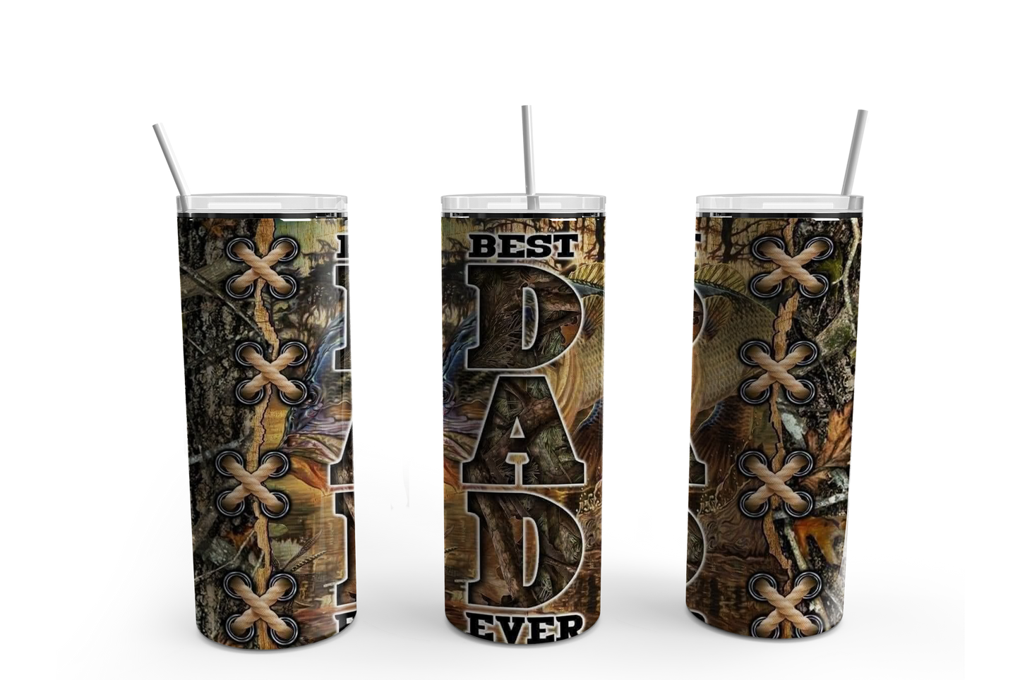 Best Dad Ever  20oz Tumbler / Father's Day / Dad/ Camo / Fishing