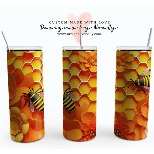 Honey Combs & Bee 3D 20oz Tumbler