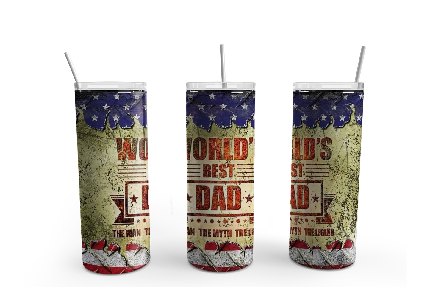World's Best Dad 20oz Tumbler / Father's Day / Dad/ American Flag