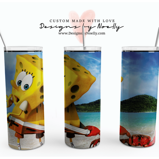 SpongeBob and Crab 3D  20oz Tumbler