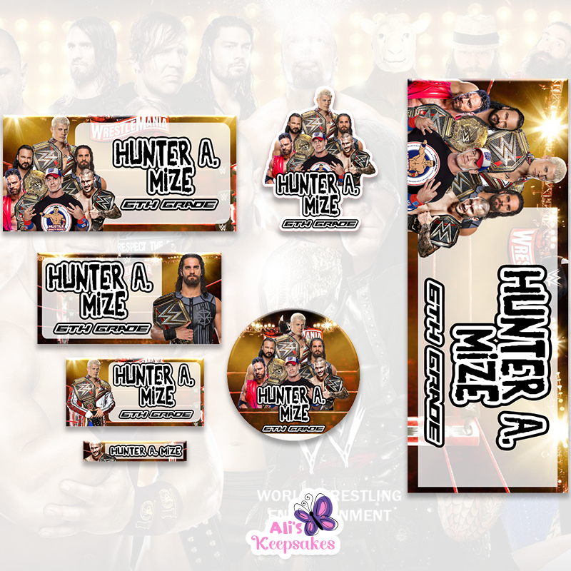 WWE Labels / Etiquetas Escolares WWE