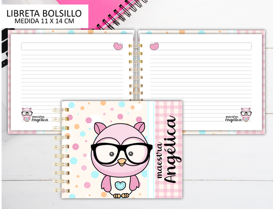 Pink Owl Pocket Notebooks / Libretas de Bolsillo / Teacher's Gift / Students / Estudiantes / Maestros