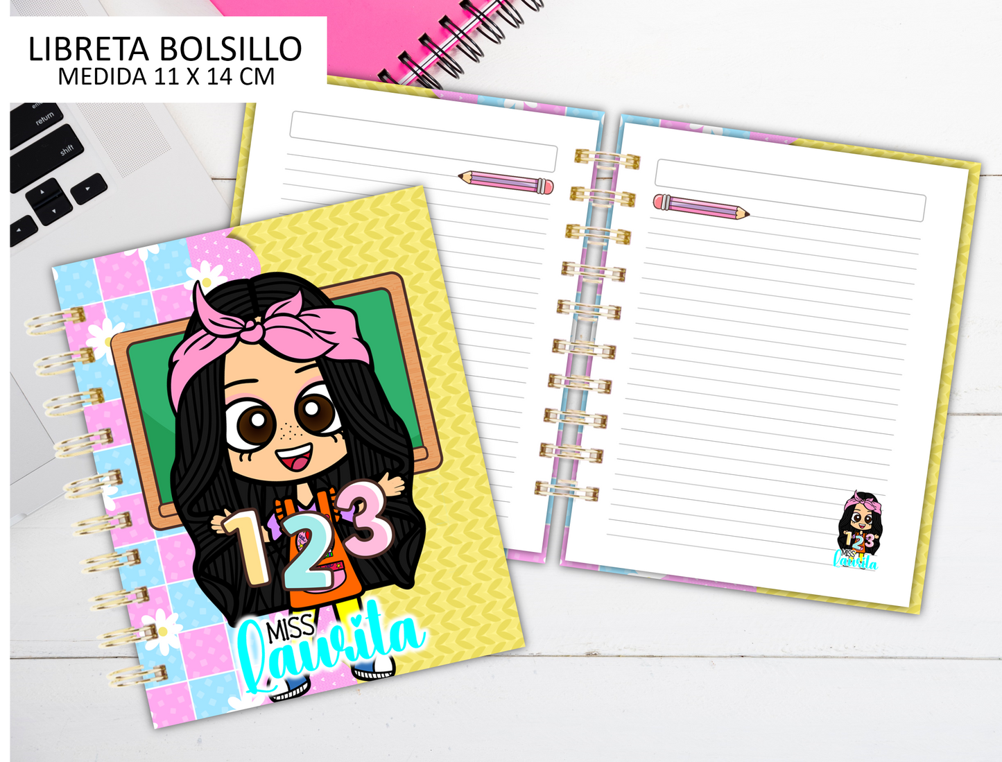 Cute Teacher 123 Pocket Notebooks / Libretas de Bolsillo / Teacher's Gift / Students / Estudiantes / Maestros