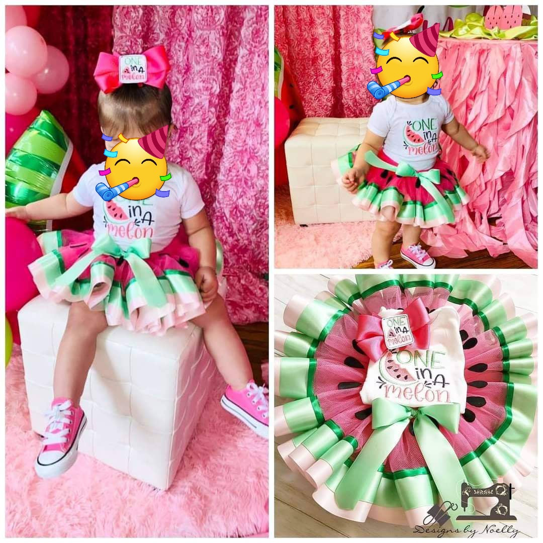 One in a Melon Girl  Trimmed Tutu Outfit
