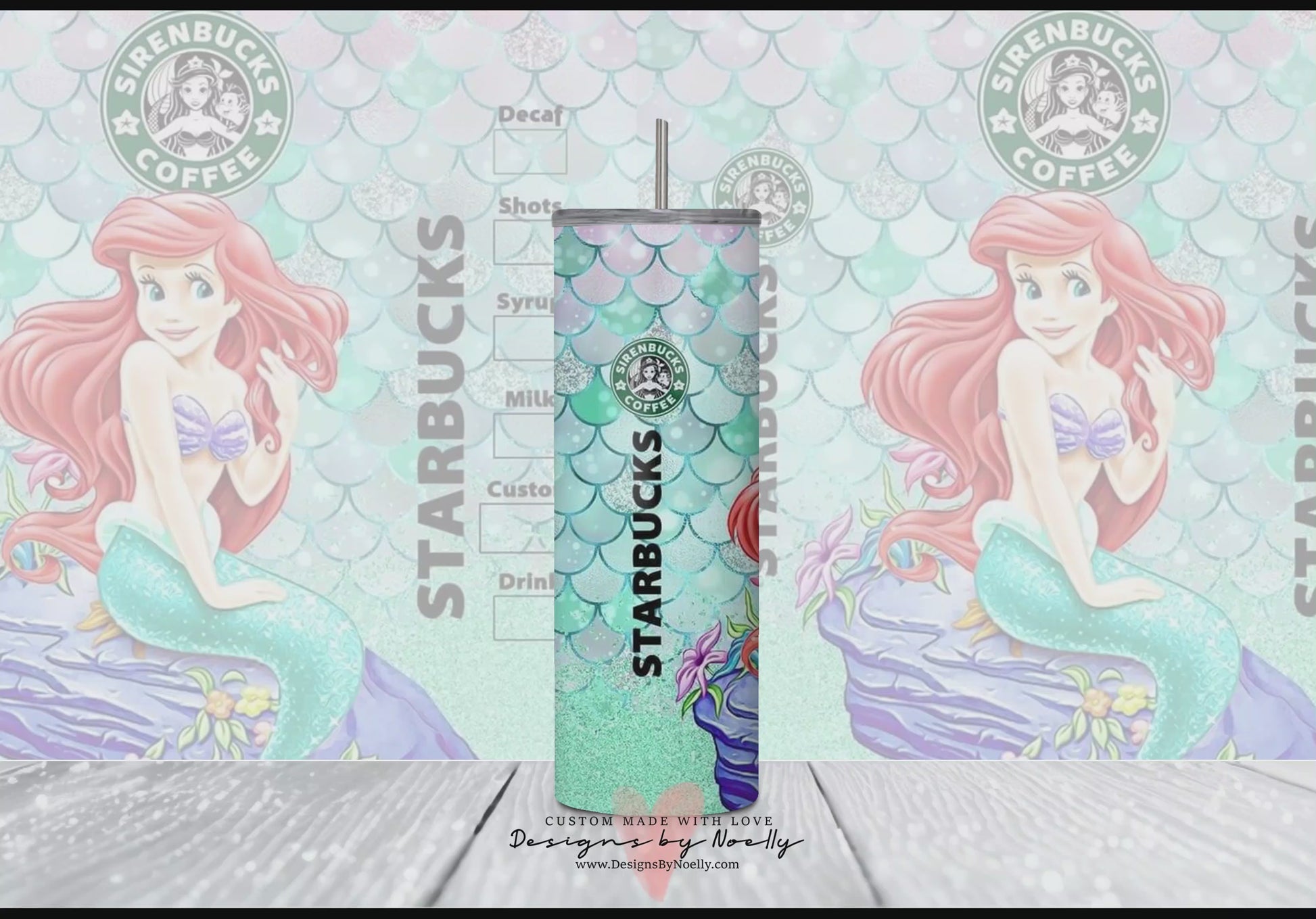 Princess Starbucks 3D 20oz Tumbler – La Mermaid Creations