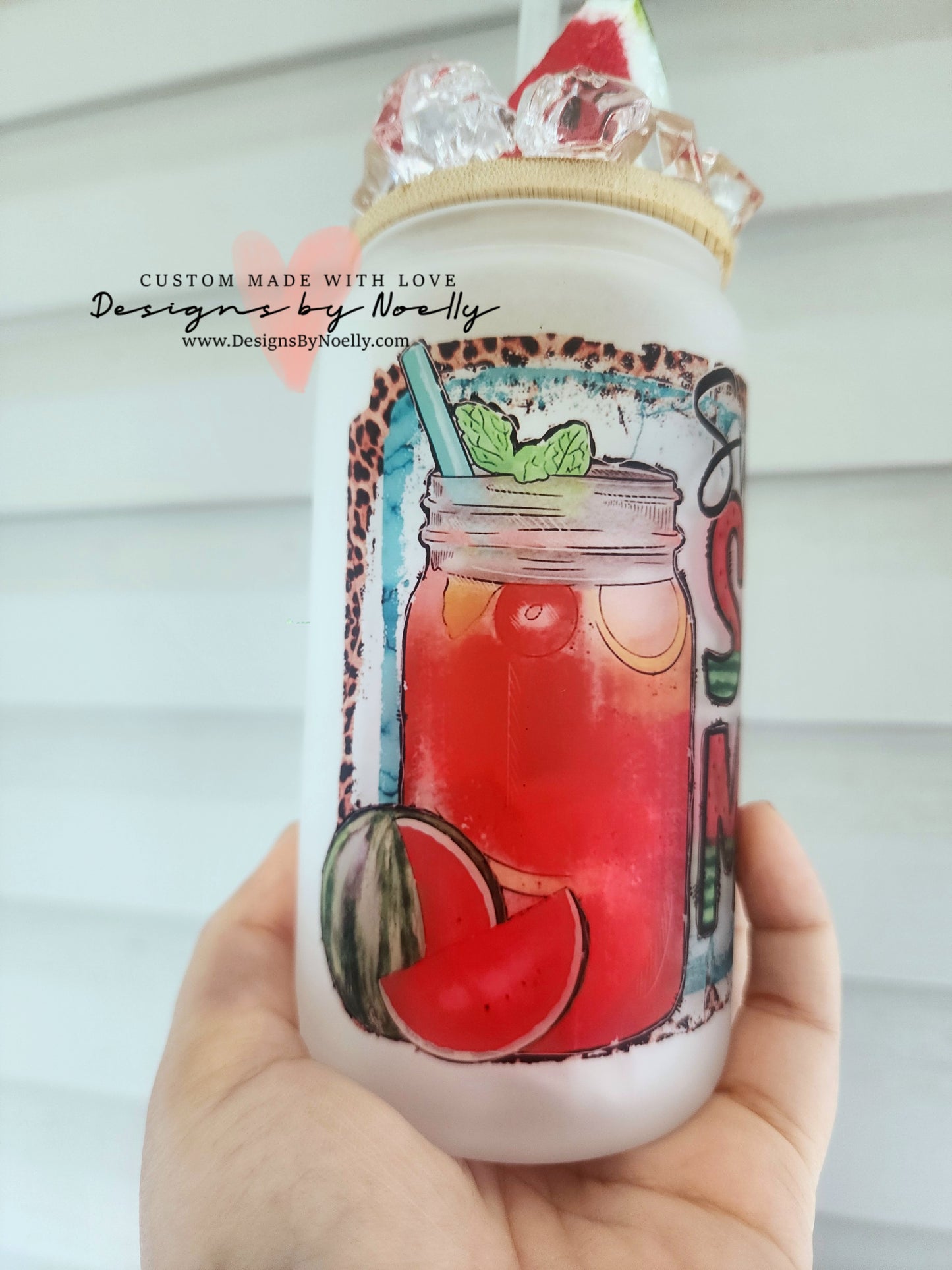 Sweet Summer Time Watermelon Can Glass Cup