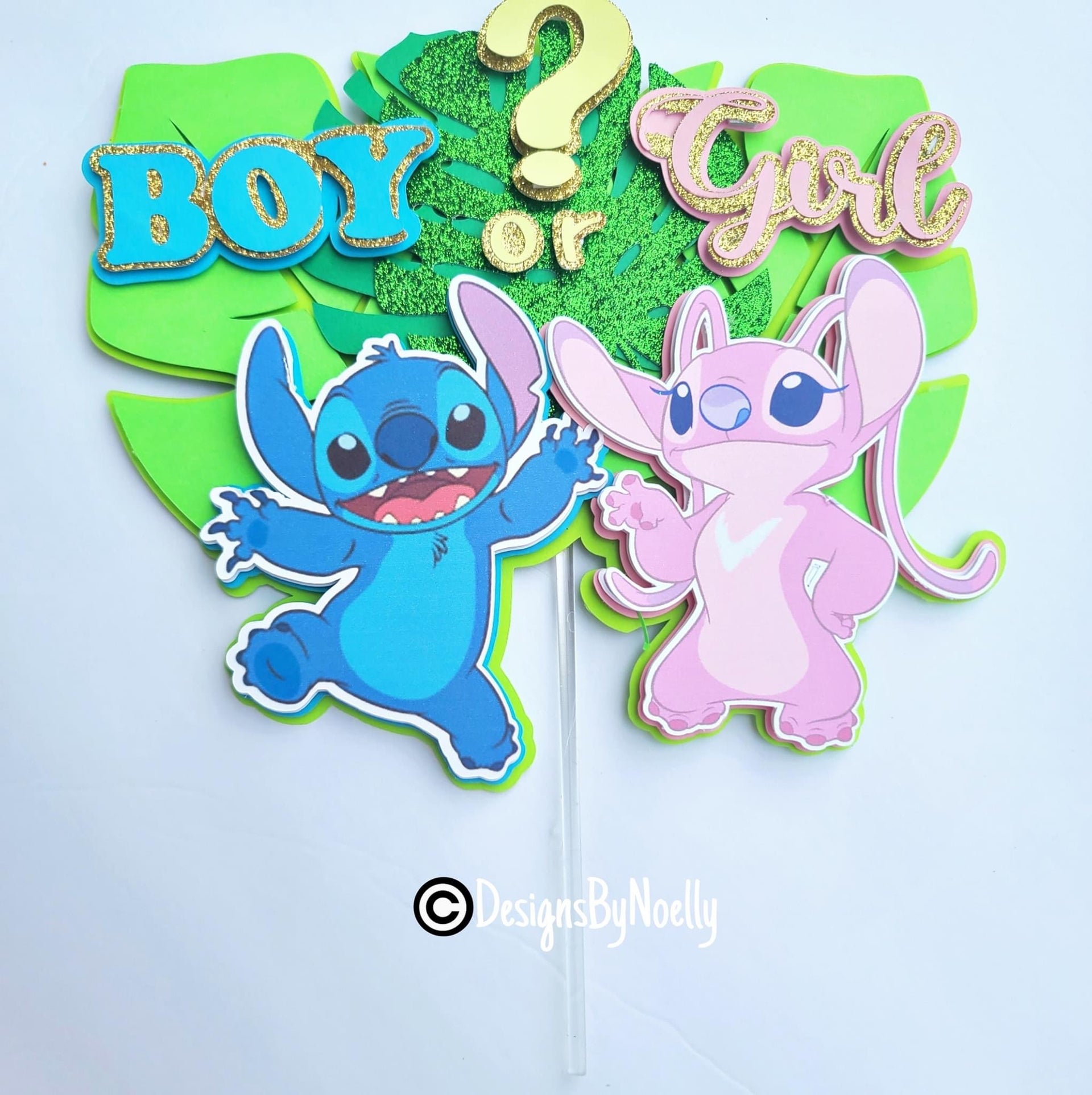 Cartoon Character Stitch and Angel Inspired Cake Topper