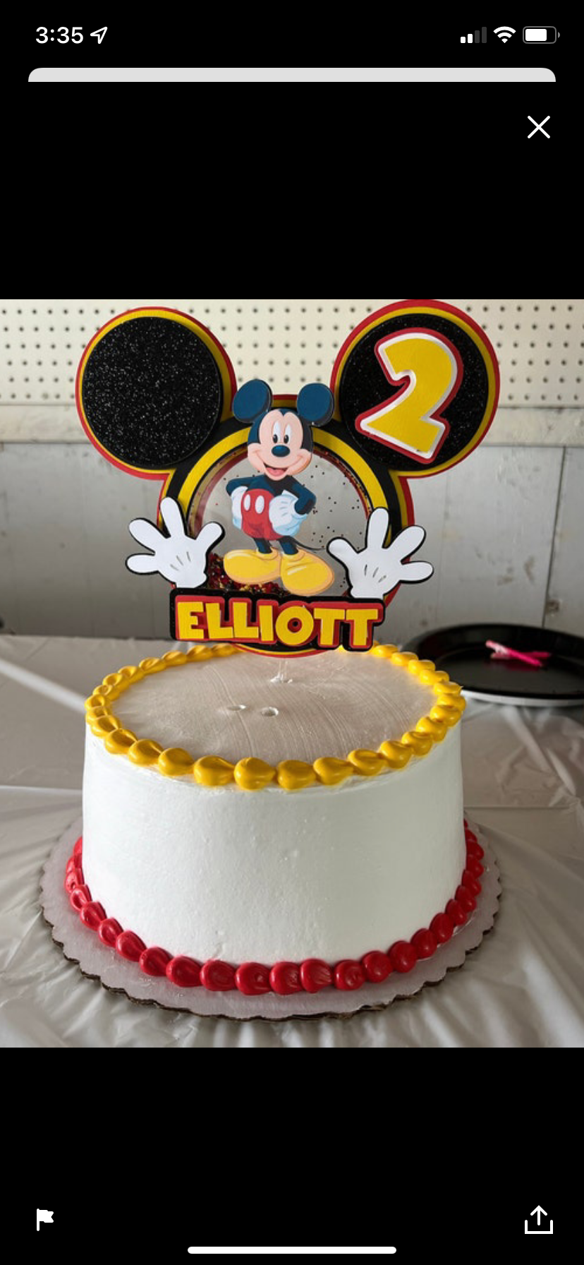 Mickey Mouse Shaker Cake Topper