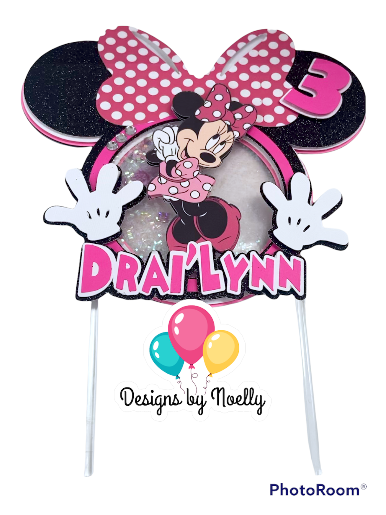 Minnie Mouse Shaker Cake Topper – Designs by Noelly